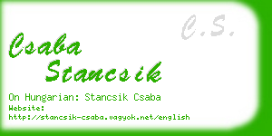 csaba stancsik business card